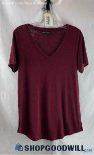 Athleta Women's Maroon Sheer Heather Lightweight T-Shirt - Sz M