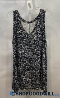 Lane Bryant Women's Black/White Zebra Pattern Tank Top - Sz 14