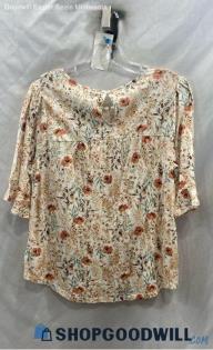 Lucky Brand Women's Blush Pink Flower Print T-shirt - Sz M