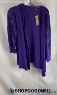 NWT Chico's Women's Purple Acetate Shirt - Sz L