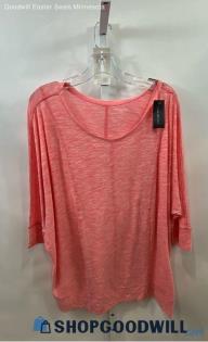 Lane Bryant Women's Light Pink Mid Sleeve Blouse - Sz 18