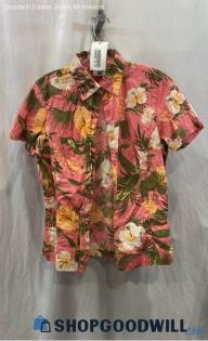 Columbia Women's Pink Tropical Floral Button Up Shirt - Sz S