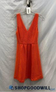 Maeve Women's Orange Textured Back Cut Out Casual Dress - Sz 2