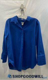 Chico's Unisex Blue Long Sleeve Button Up - Sz 2