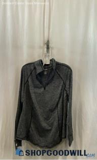 Torrid Women's Black and Grey Striped Long Sleeve - Sz L