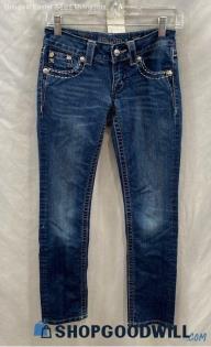 Miss Me Women's Blue Wash Slim Straight Leg Jean - Sz 25