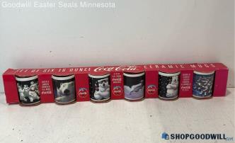 Set Of Six 16 Ounce Coco Cola Ceramic Mugs