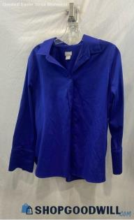 Chico's Women's Blue/Purple Long Sleeve Button Up - Sz 2