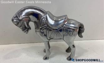 Domian Silver Tone Cast Metal Western Horse Figurine Sculpture Statue