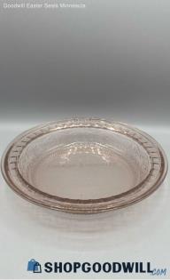 Anchor Hocking Glass 9.25 Deep Wide Rim Pie Plate Embossed Rosewater Design