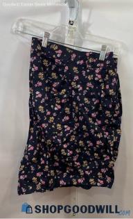 Lane Bryant Women's Black Flora Patterned Side Zip Shorts - Sz 24