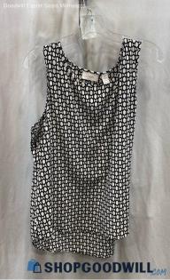 Chico's Women's Black/White Pattern Tank Blouse Sz L