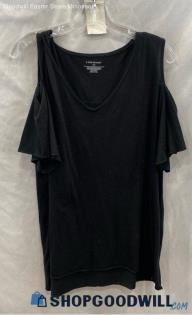 Lane Bryant Women's Black Cold Shoulder Blouse - Sz 18