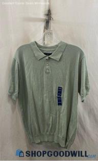 Stafford Men's Foam Green Short Sleeve Button Up T-shirt - Sz XL