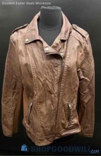 Sebby Women's Brown faux Leather Coat x coat - Sz L