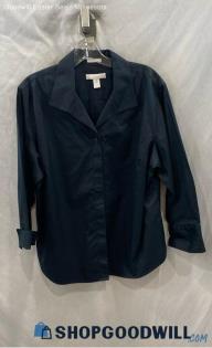 Chico's Women's Black Sheer Button Up Shirt - Sz XL