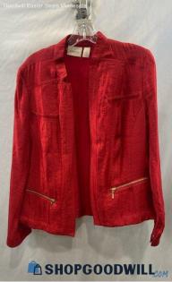 Chico's Women's Red Rayon Button Up Blazer - Sz 2