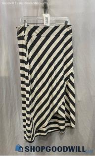 Athleta Women's Gray/White Stripe Midi Skirt Sz M