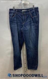 Chico's Women's Blue Dark Washed Straight Jeans - Sz 4S