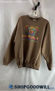 Arizona Women's Brown Tribal Patterned Arizona Graphic Sweatshirt - Sz XL