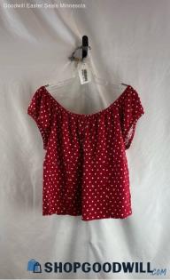 NWT Torrid Women's Red Keyhole Dot Blouse - Sz L