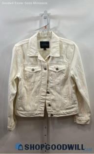 Lucky Brand Women's White Button Up Long Sleeve Denim Jacket - Sz PS