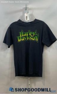 Harley-Davidson Women's VTG Black/Green Ombre Back Graphic T-shirt - Sz M