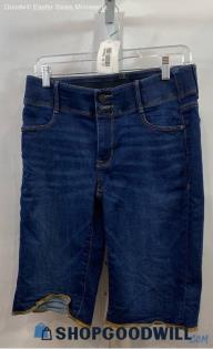 APT.9 Women's Blue Dark Washed Bermuda Denim Shorts - Sz 8