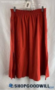 Athleta Women's Rust Orange Side Slit Pull-On Tech Skirt - Sz M