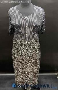 Justin B. Jones Women's Long Black Patterned dress - Sz OS