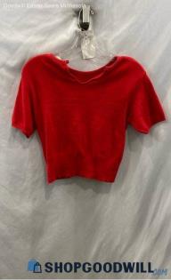 Nisha Women's Red Crop Knit Shirt - Sz S