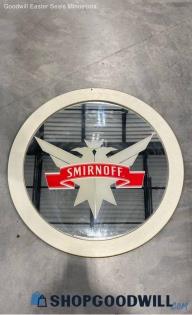 Smirnoff Vodka 28" Framed Circle Mirror Advertisement Bar Pub Diageo Sign Decor