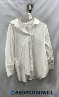 Chico's Women's White Button Up Shirt - Sz L