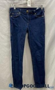 True Religion Women's Blue Wash Slim Skinny Ankle Jean - Sz 26