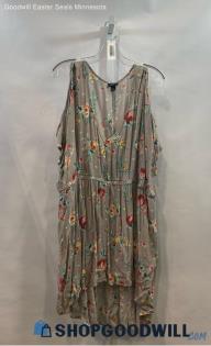 Torrid Women's Floral Sleeveless Gray Blouse - Sz 5