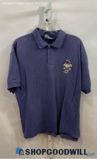 Warner Bros Men's VTG Blue Textured Embroidered Character Polo Shirt - Sz L