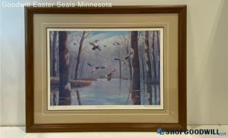 Rhynard Klingbeil Signed Framed High River Backwater Mallards Print 528/600