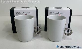 Fred 2 Carat Cup Ring Shaped Handle White Mugs