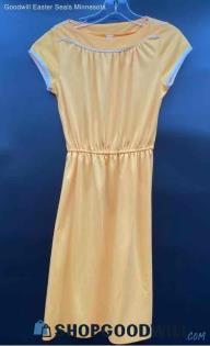 Women's Cap Sleeves Yellow Summer Dress - Sz OS