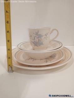 5pc Noritake Keltcraft Cup Saucer Bowl Plate Flowers Butterfly Pattern