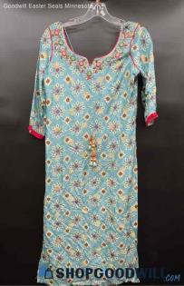 Women's Kurta Dress in Blue/Green Tone - Sz OS