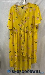 Torrid Women's Yellow Floral Print Sheer Sundress - Sz 2X