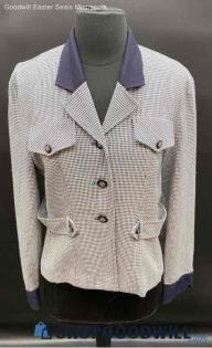 Petite Perceptions Women's Houndstooth Polyester LTW Blazer - Sz OS