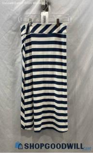 Athleta Women's Navy Blue & White Striped Skirt - Sz XXS