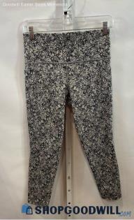 Athleta Women's Black/White Patterned Textured Capri Leggings - Sz M