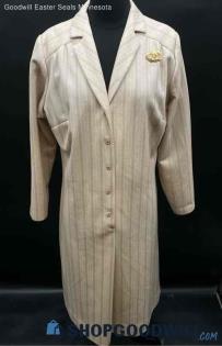 Lady Meindel Beige Stripe Dress with belt & Small Sash Dress - Sz OS