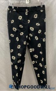 NWT Talbots Women's Black/White Floral Print Dress Pant - Sz 0P