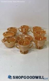 Fire King Vintage Peach 10pc Lot Of Serving Dishes Set