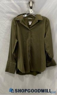 Chico's Women's Olive Green Button Up Shirt - Sz M