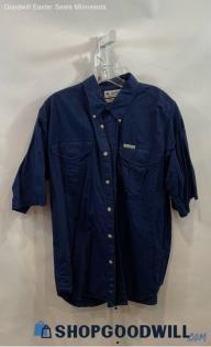 Columbia Men's Navy Blue Lightweight Button Up Shirt - Sz L